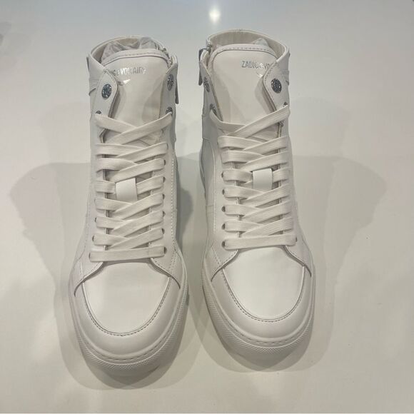 ZADIG & VOLTAIRE Logo High Top Zip Sneakers New Size - Picture 8 of 10
